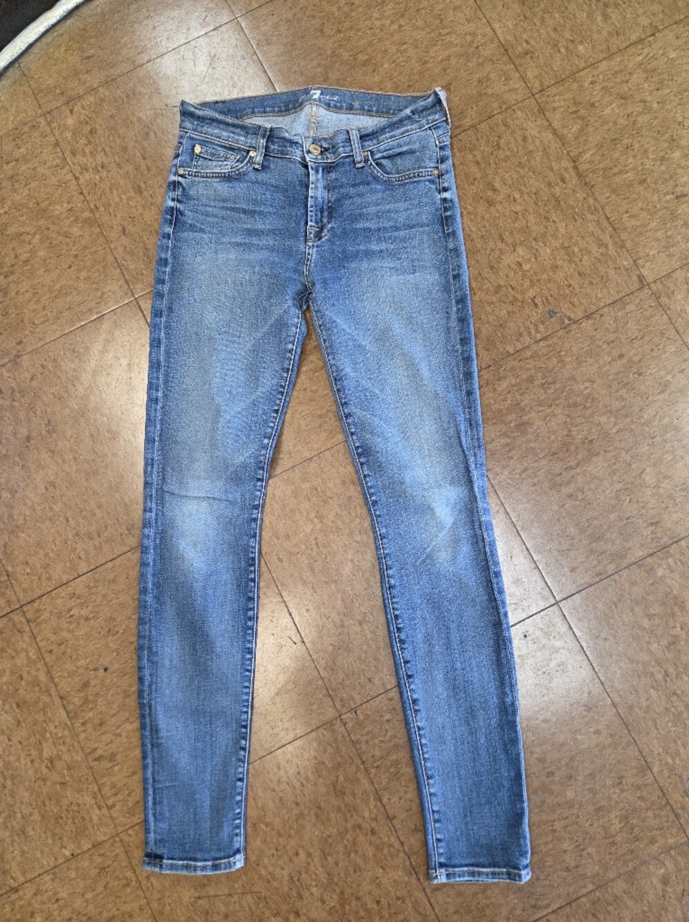 7 For All Mankind Light Wash Skinny Jeans